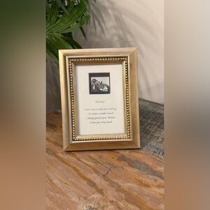 Mother Glass Slipper Shadow Box Frame Poem. Brushed Gold.